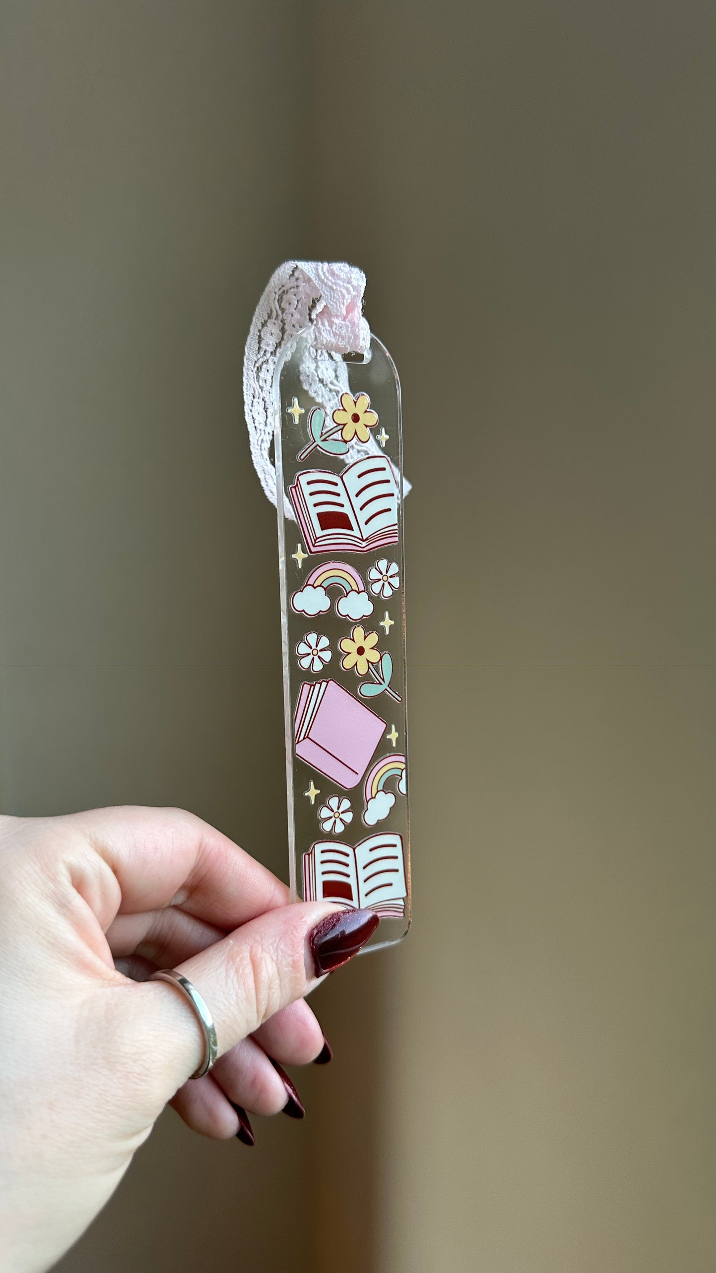 Flowers and Books Bookmark